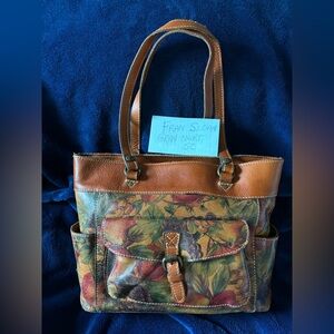 Patricia Nash Multicolor Floral Leather-Trim Shoulder Bag